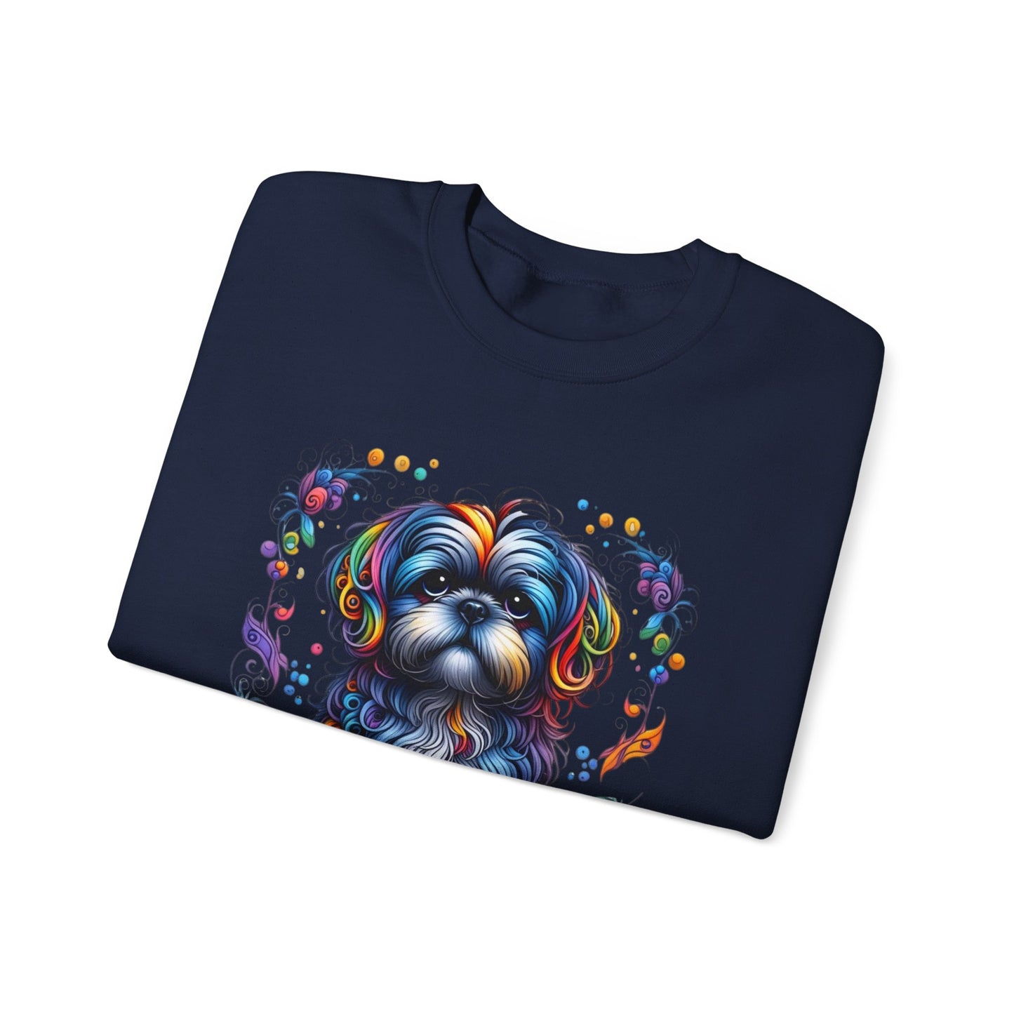Colorful Shih Tzu Unisex Crewneck Sweatshirt