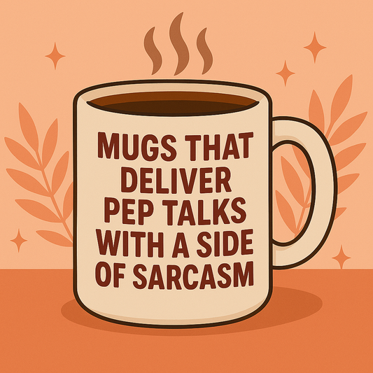 Mug featuring the Blog Title "Mugs that Deliver Pep Talks with a Side of Sarcasm"