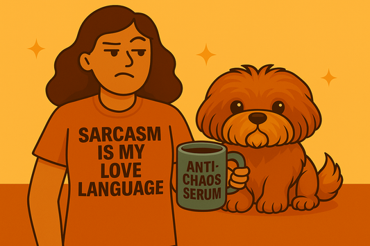 Woman wearing a "Sarcasm is My Love Language" Graphic Tee
