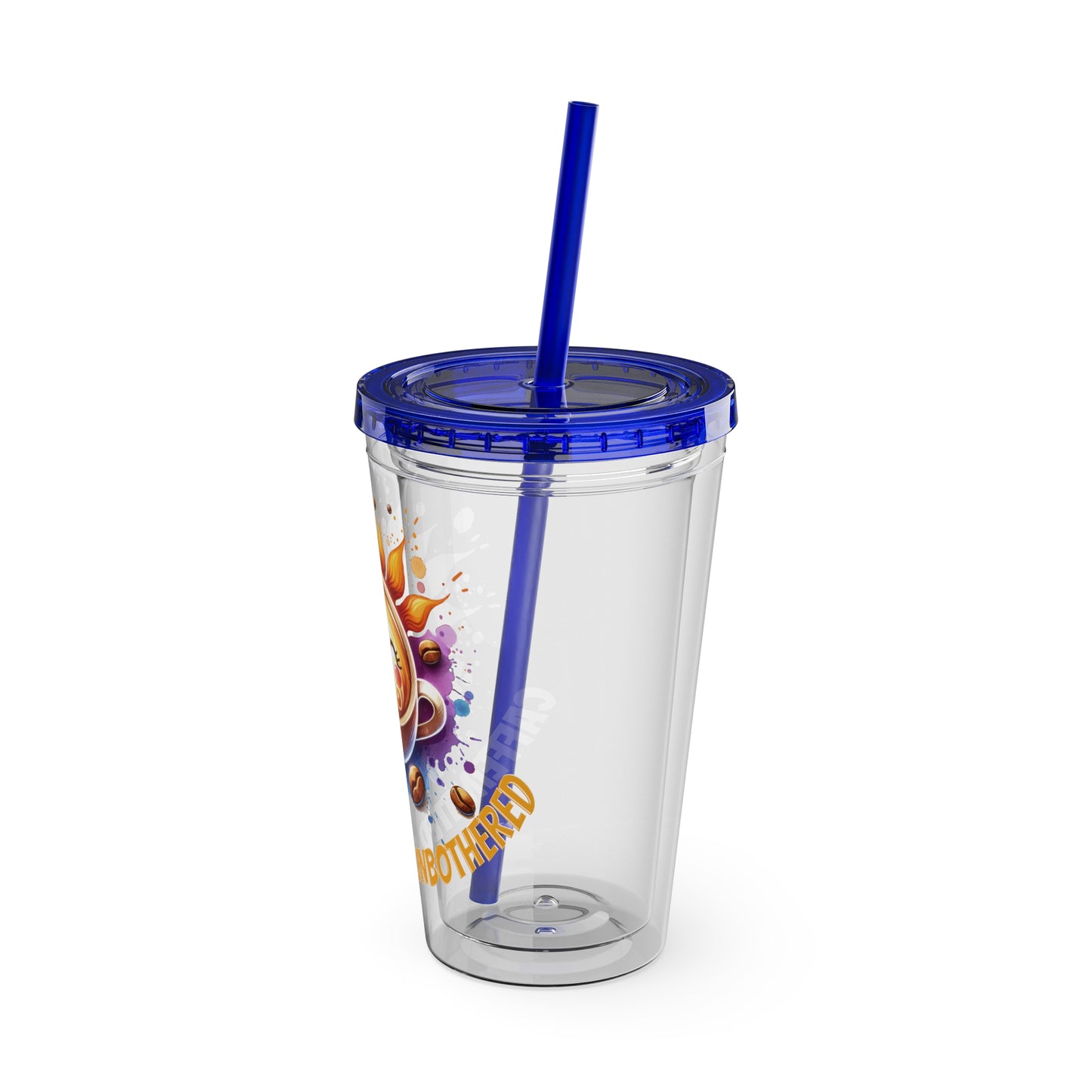 Caffeinated & Unbothered 16oz Insulated Tumbler with Straw
