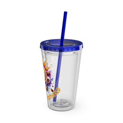 Caffeinated & Unbothered 16oz Insulated Tumbler with Straw
