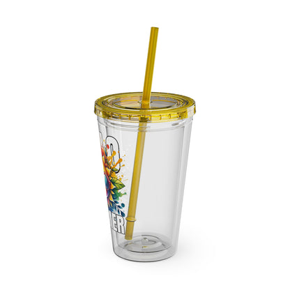 Hello Summer 16oz Insulated Tumbler with Straw