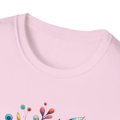 Rainbow Floral Explosion Unisex Graphic T-Shirt