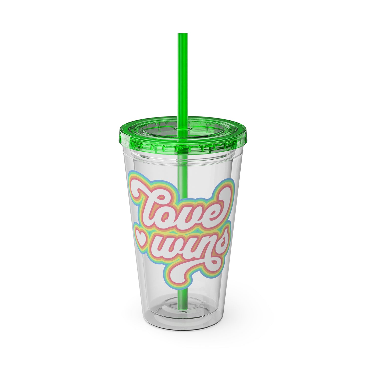 Love Wins 16oz. Insulated Tumbler with Straw