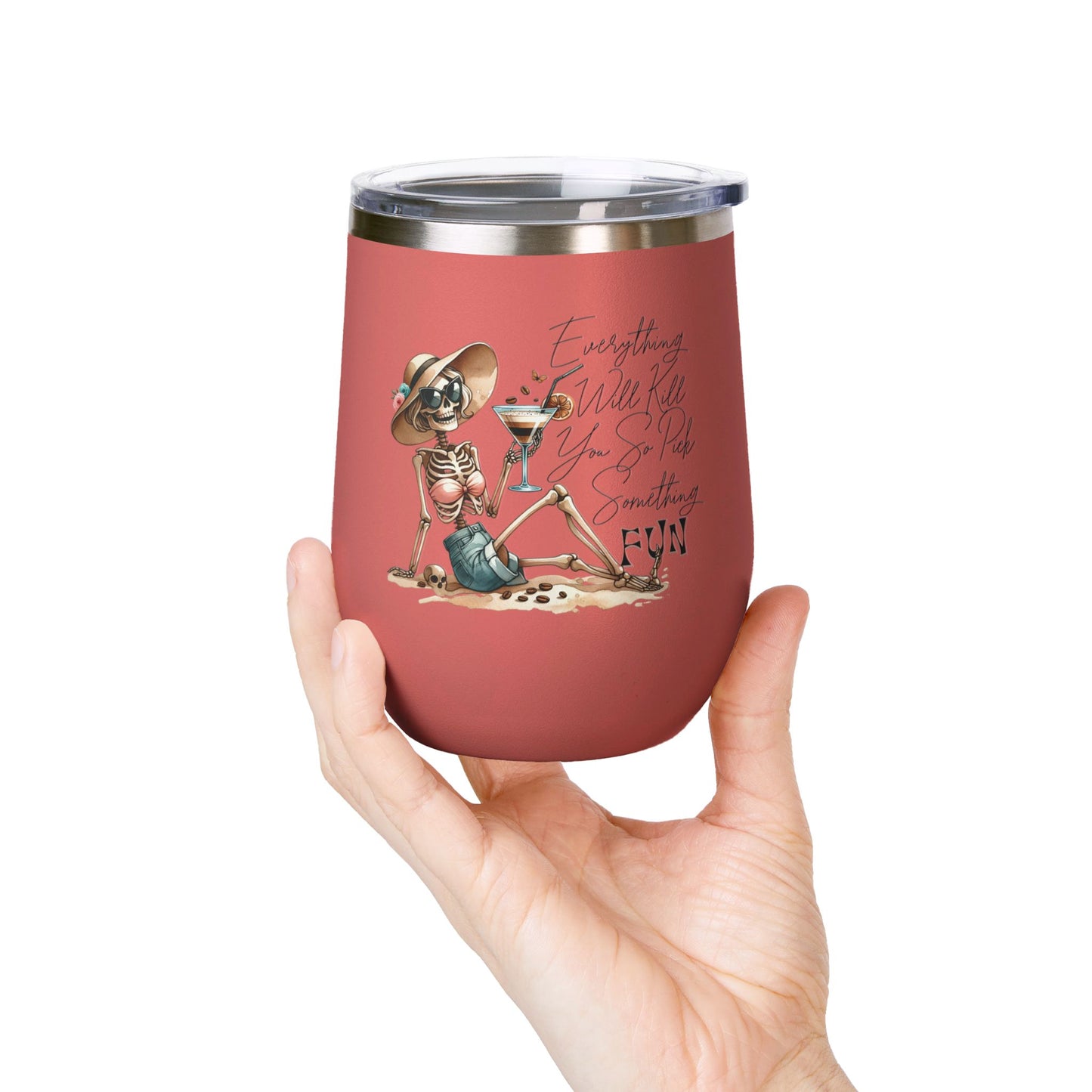 Pick Something Fun Skeleton 12oz Insulated Wine Cup