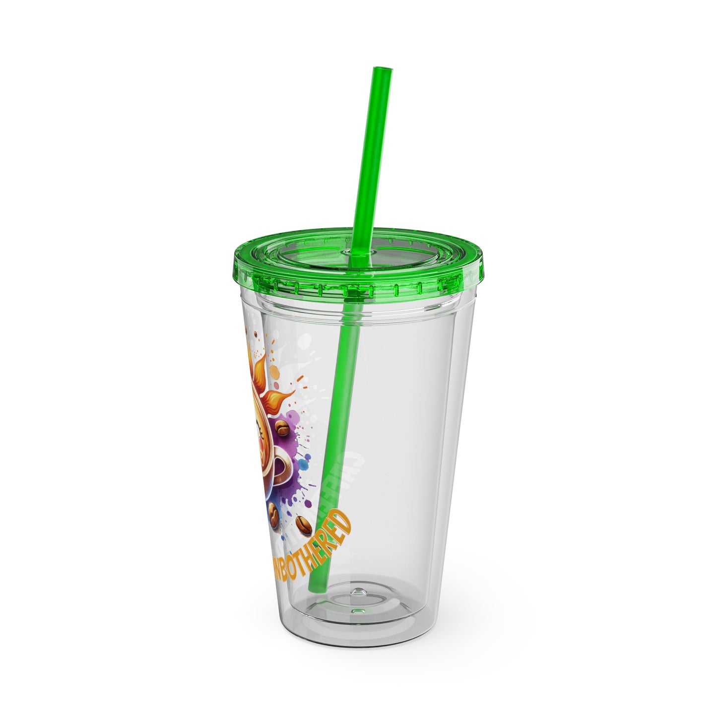 Caffeinated & Unbothered 16oz Insulated Tumbler with Straw