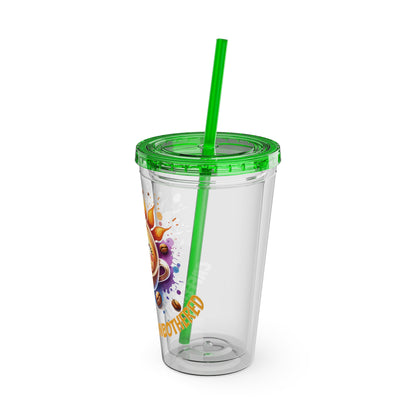 Caffeinated & Unbothered 16oz Insulated Tumbler with Straw