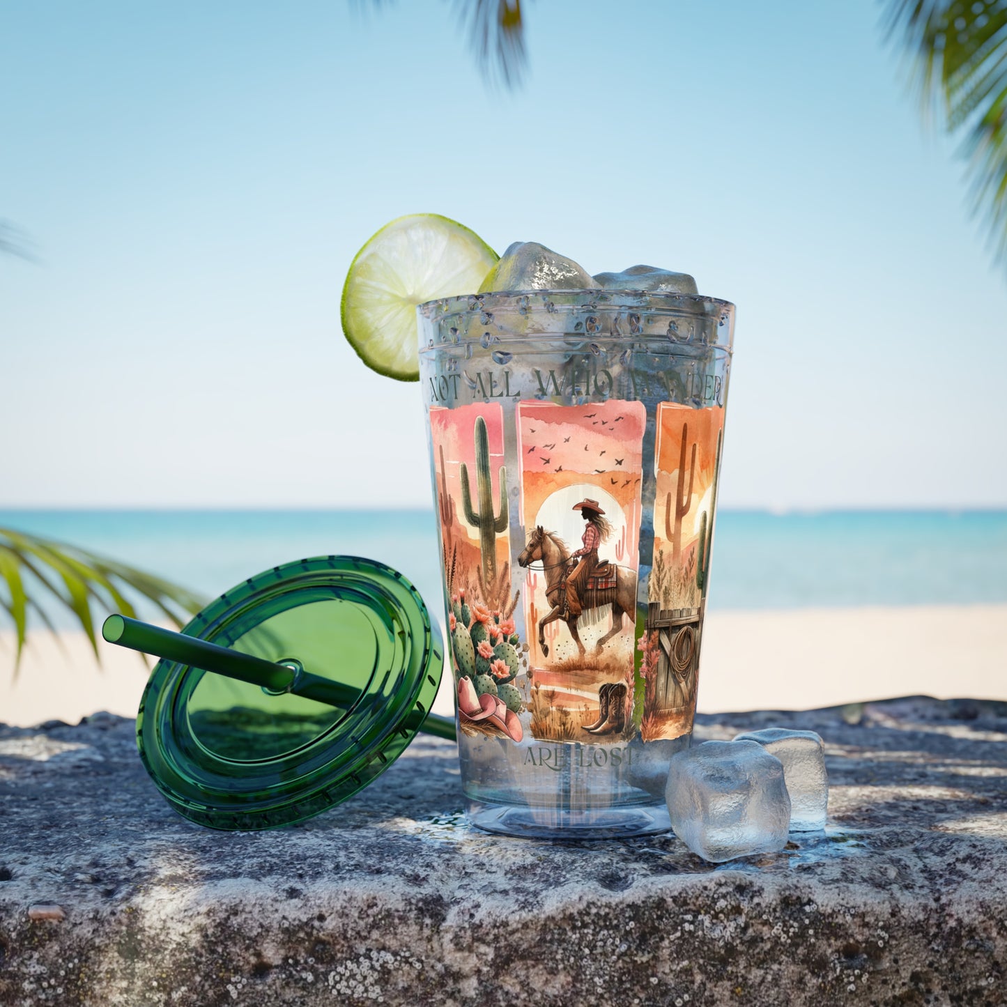 Not All Who Wander Are Lost 16oz Insulated Tumbler with Straw