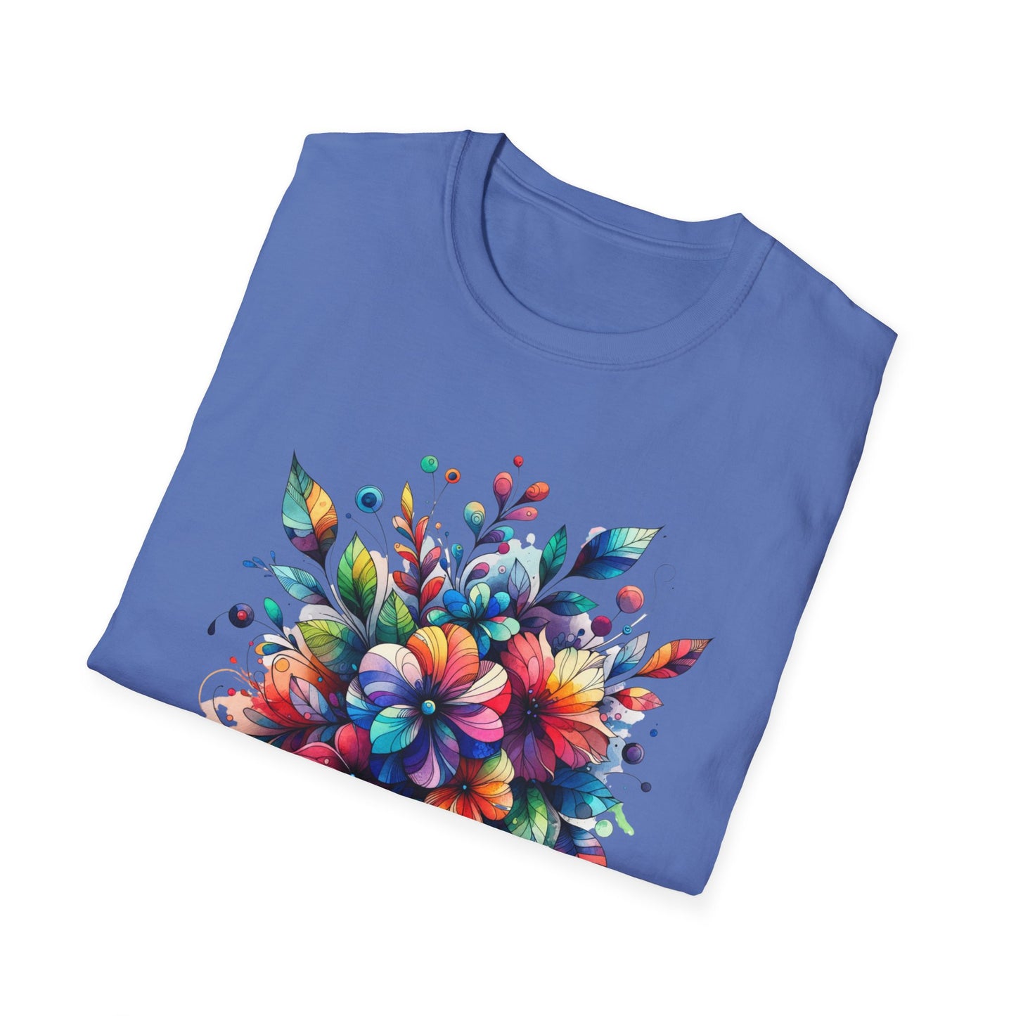 Rainbow Floral Explosion Unisex Graphic T-Shirt