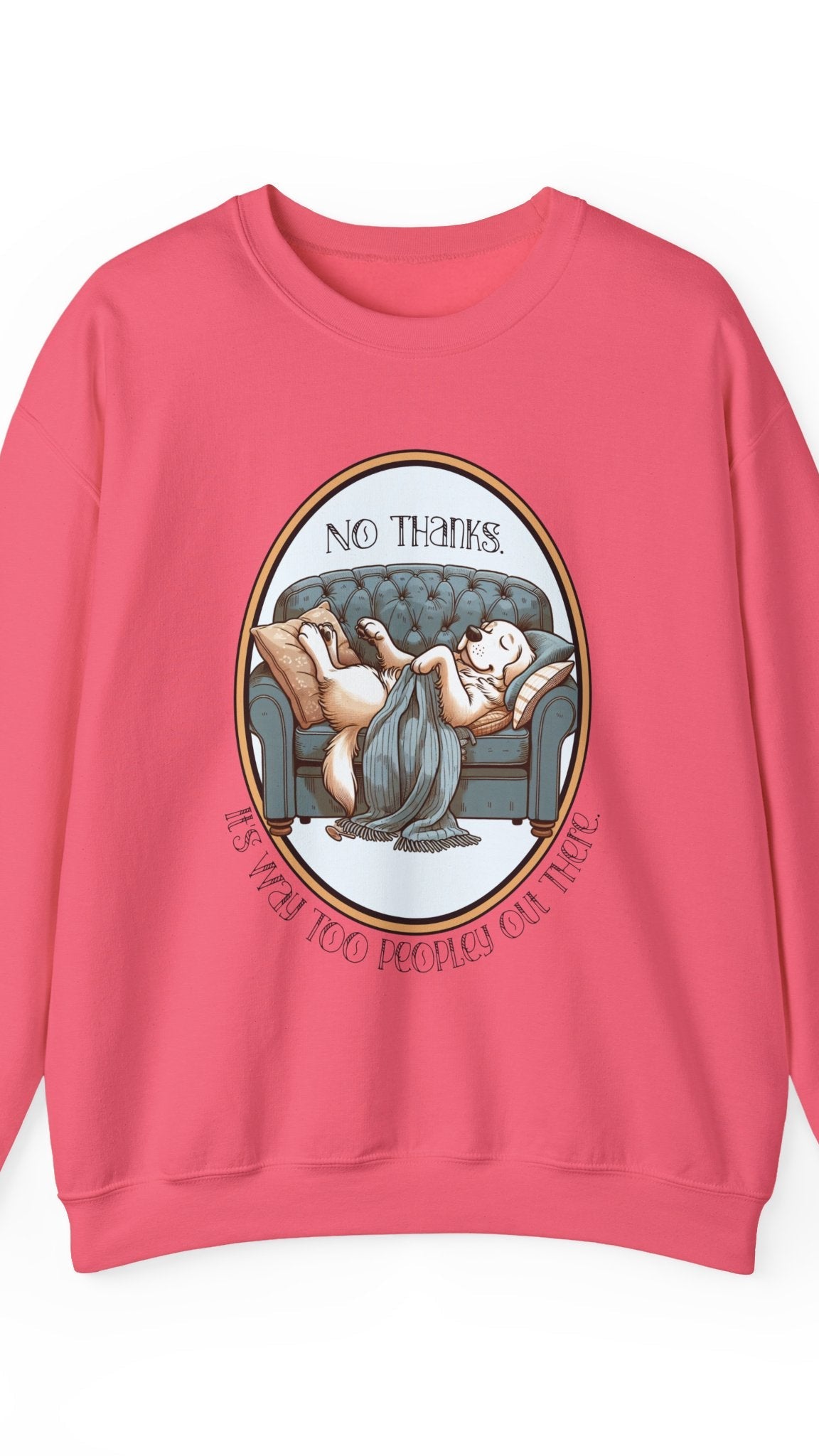 Pink sweatshirt with graphic design on a white background