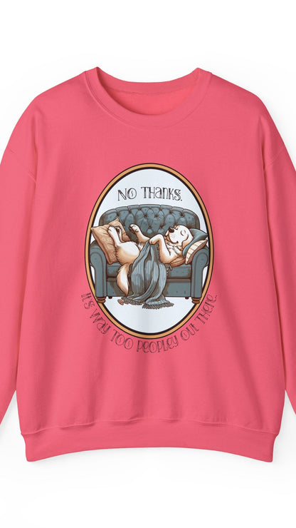Pink sweatshirt with graphic design on a white background
