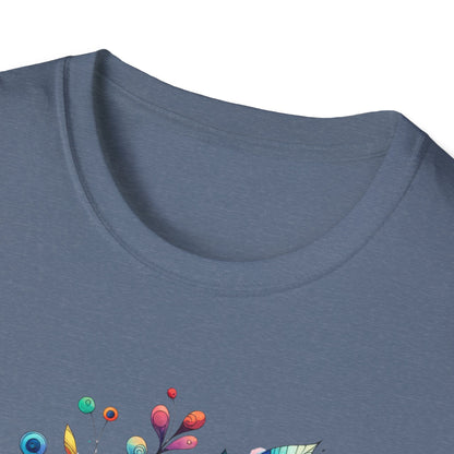 Rainbow Floral Explosion Unisex Graphic T-Shirt