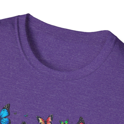 Colorful Butterfly Cluster Unisex Graphic T-Shirt