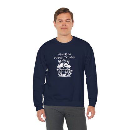 Namaste Outta Trouble Raccoon Unisex Crewneck Sweatshirt