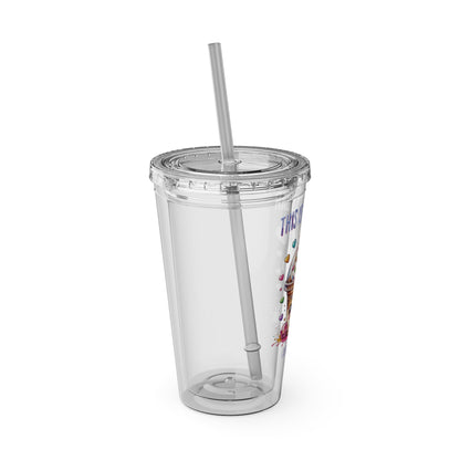 90% Sugar 16oz Insulated Tumbler with Straw