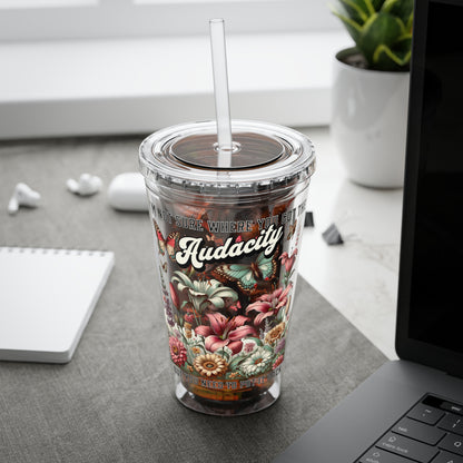 Floral Audacity 16oz Insulated Tumbler with Straw