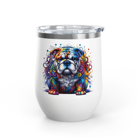 Colorful Bulldog 12oz. Insulated Wine Tumbler