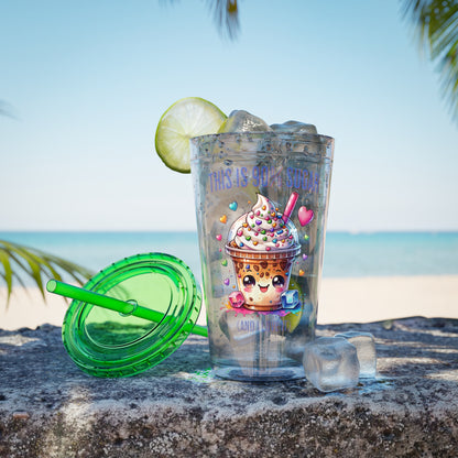 90% Sugar 16oz Insulated Tumbler with Straw