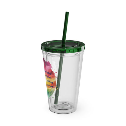 Bloom Without Apology 16oz. Insulated Tumbler with Straw