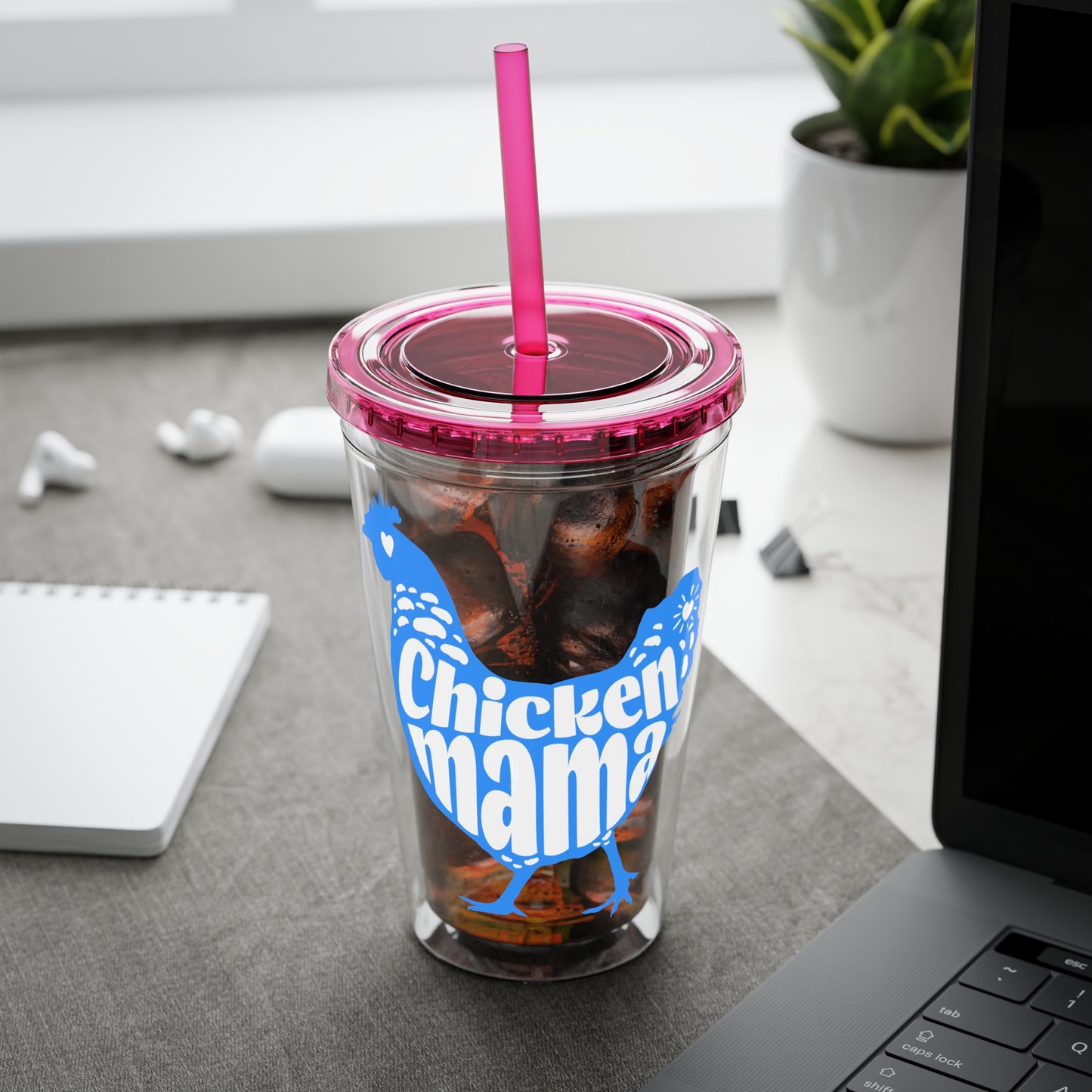 Chicken Mama 16oz Insulated Tumbler with Straw