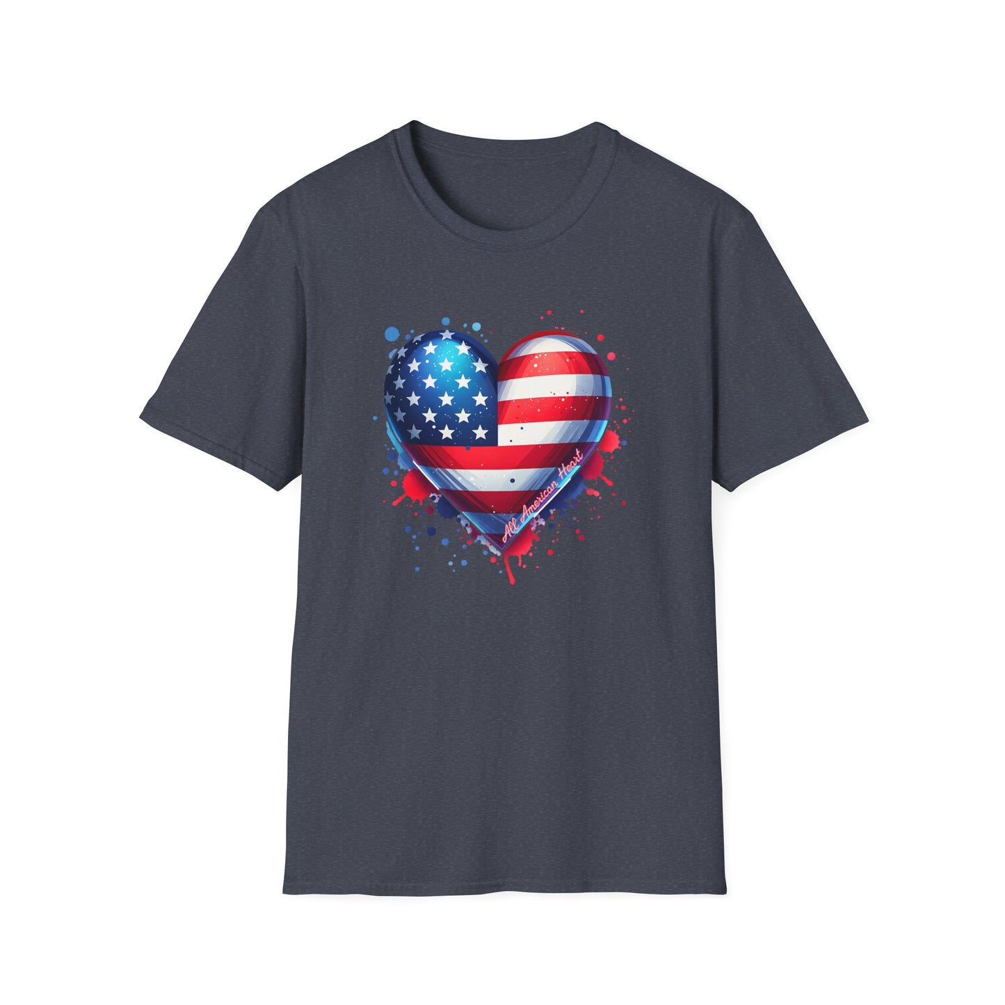 All American Heart Patriotic Unisex Graphic T-Shirt