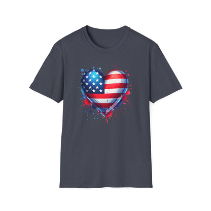 All American Heart Patriotic Unisex Graphic T-Shirt