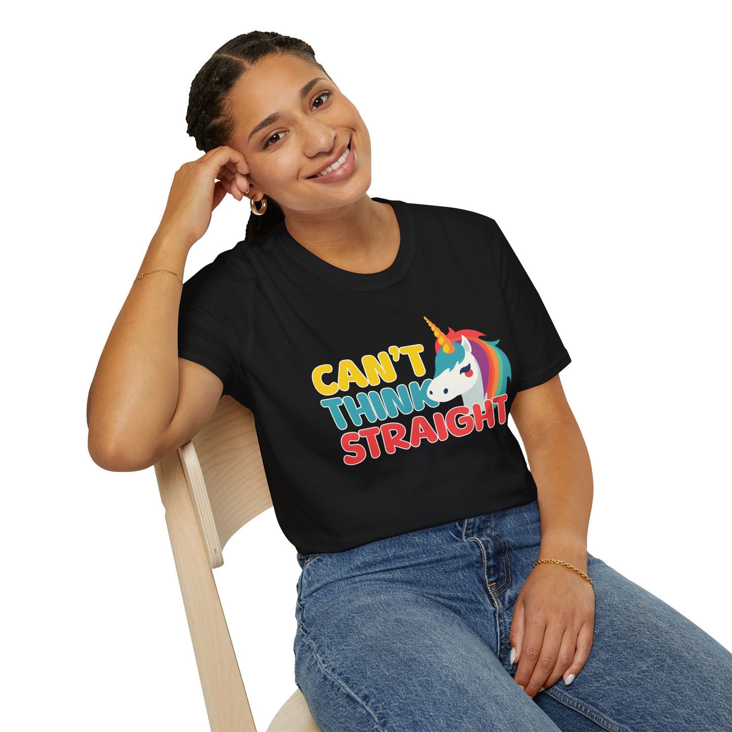 Unicorn Can't Think Straight Unisex Graphic T-Shirt