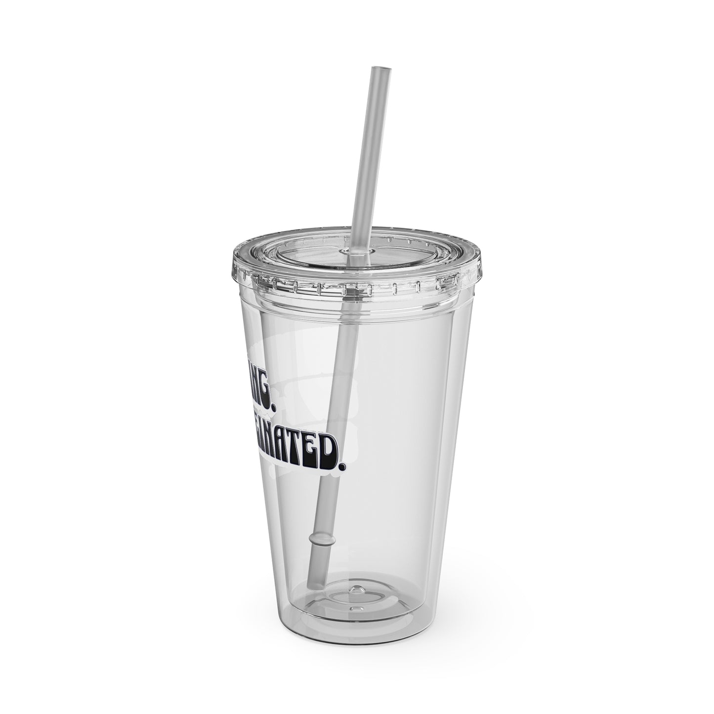 Overthinking. Overcaffeinated. Over It 16oz Insulated Tumbler with Straw