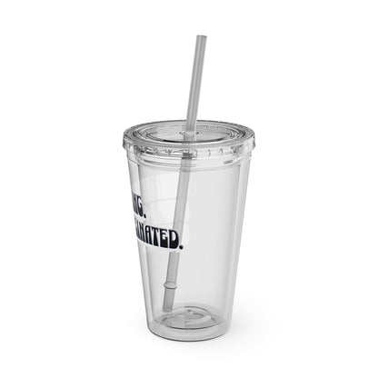 Overthinking. Overcaffeinated. Over It 16oz Insulated Tumbler with Straw