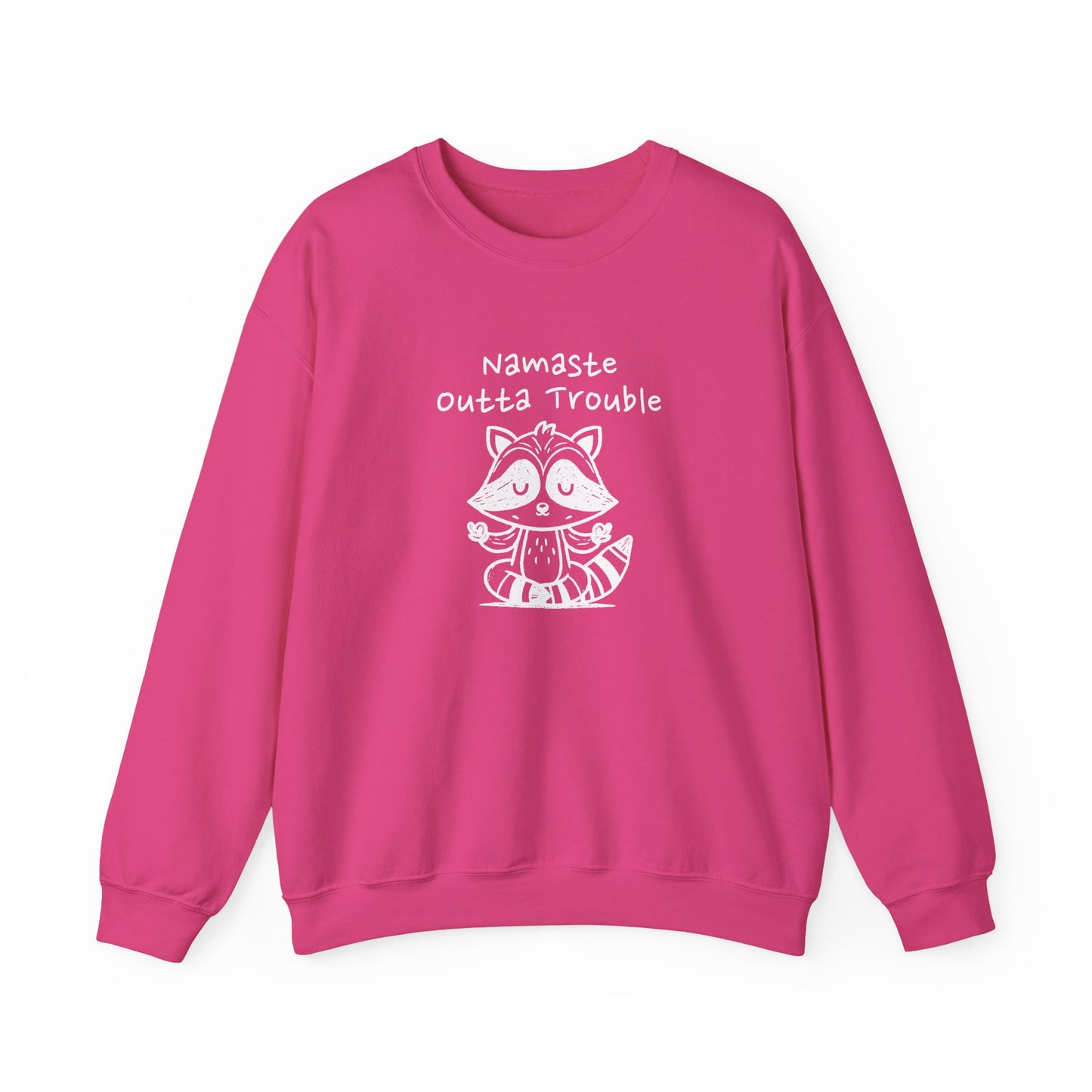 Namaste Outta Trouble Raccoon Unisex Crewneck Sweatshirt