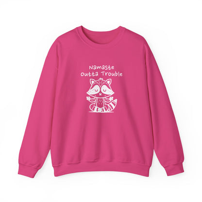Namaste Outta Trouble Raccoon Unisex Crewneck Sweatshirt