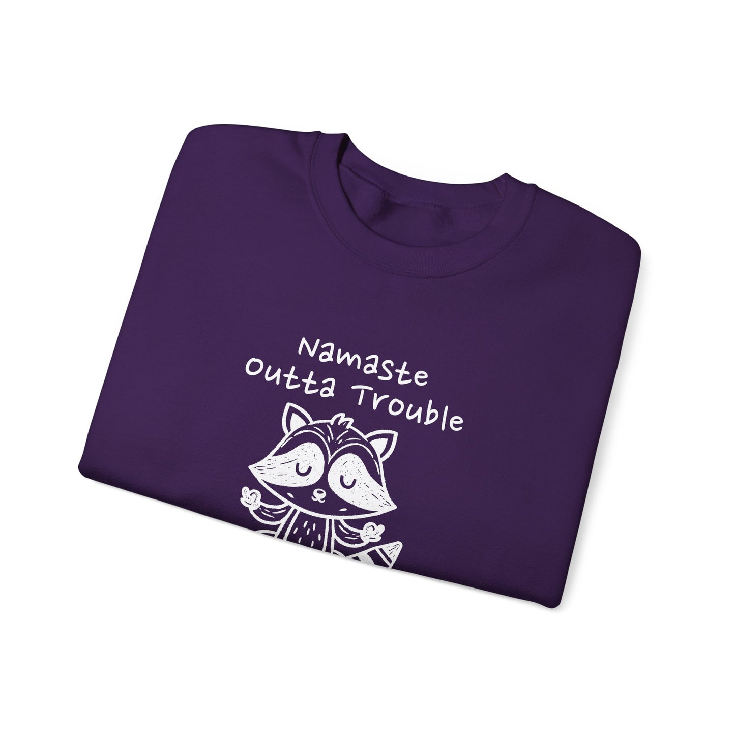 Namaste Outta Trouble Raccoon Unisex Crewneck Sweatshirt