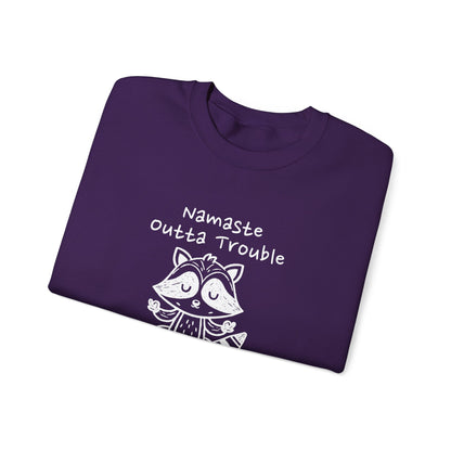 Namaste Outta Trouble Raccoon Unisex Crewneck Sweatshirt