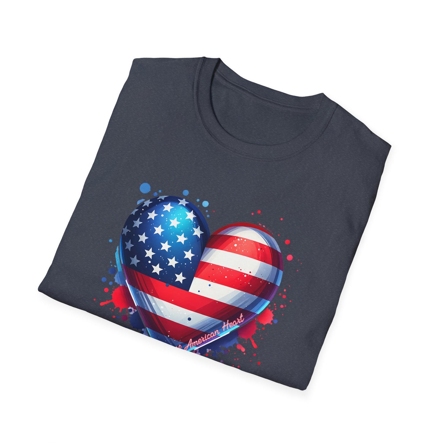 All American Heart Patriotic Unisex Graphic T-Shirt