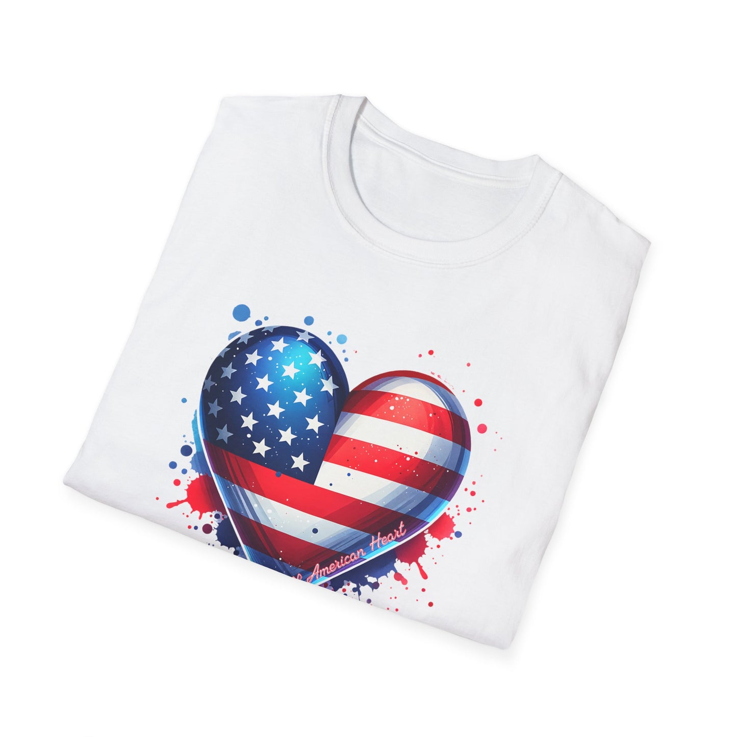 All American Heart Patriotic Unisex Graphic T-Shirt