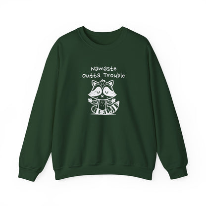 Namaste Outta Trouble Raccoon Unisex Crewneck Sweatshirt