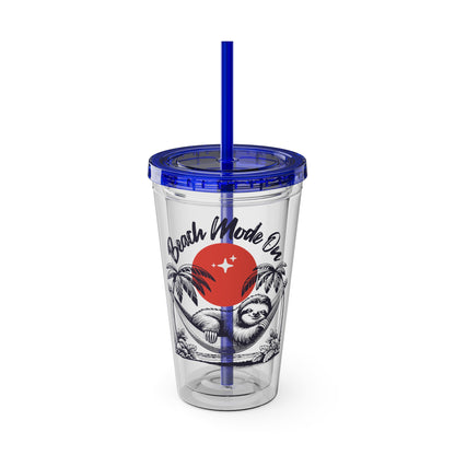 Beach Mode On 16oz Insulated Tumbler with Straw