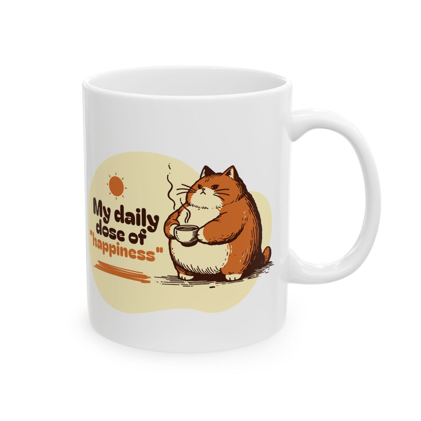 My Daily Dose of Happiness Cute Cat Ceramic Mug