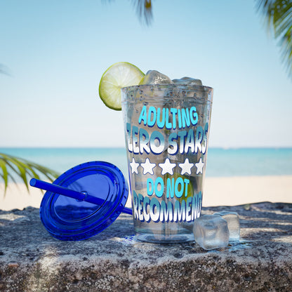 Adulting Zero Stars 16oz Insulated Tumbler with Straw