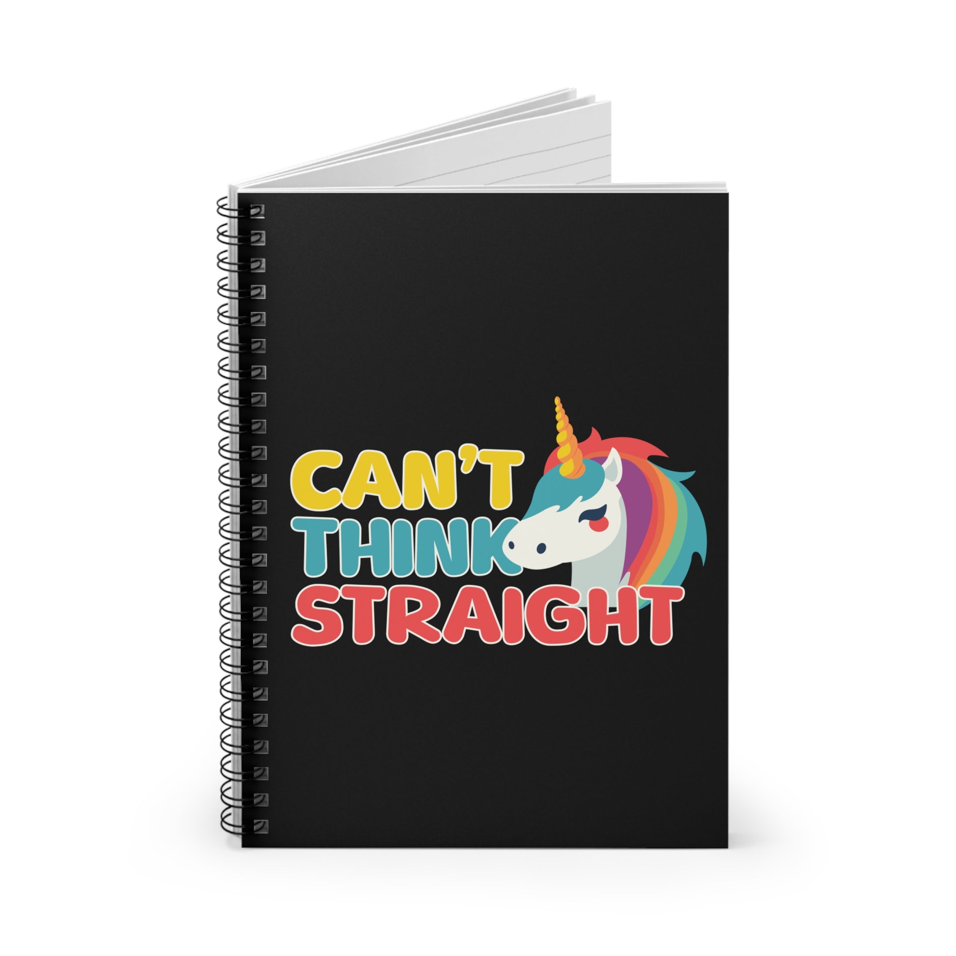can’t think straight unicorn notebook