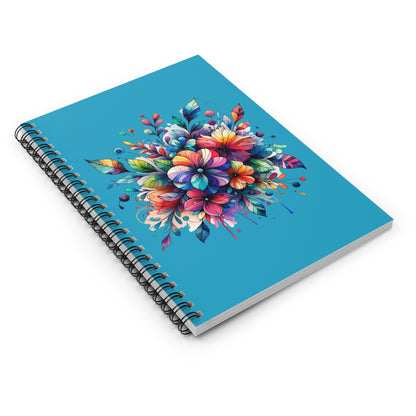 Rainbow Floral Explosion Spiral Journal Notebook