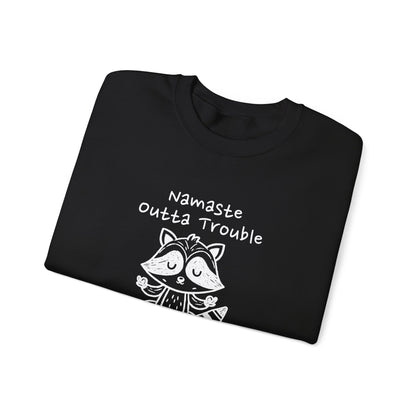 Namaste Outta Trouble Raccoon Unisex Crewneck Sweatshirt