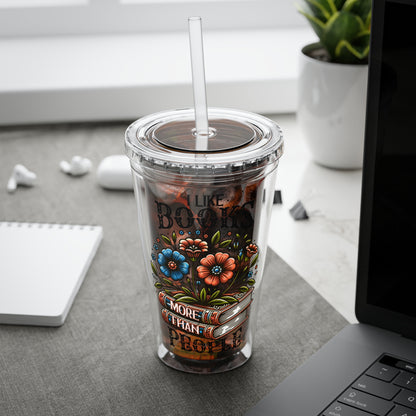 Books More Than People 16oz Insulated Tumbler with Straw
