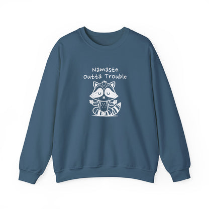 Namaste Outta Trouble Raccoon Unisex Crewneck Sweatshirt