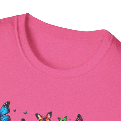 Colorful Butterfly Cluster Unisex Graphic T-Shirt