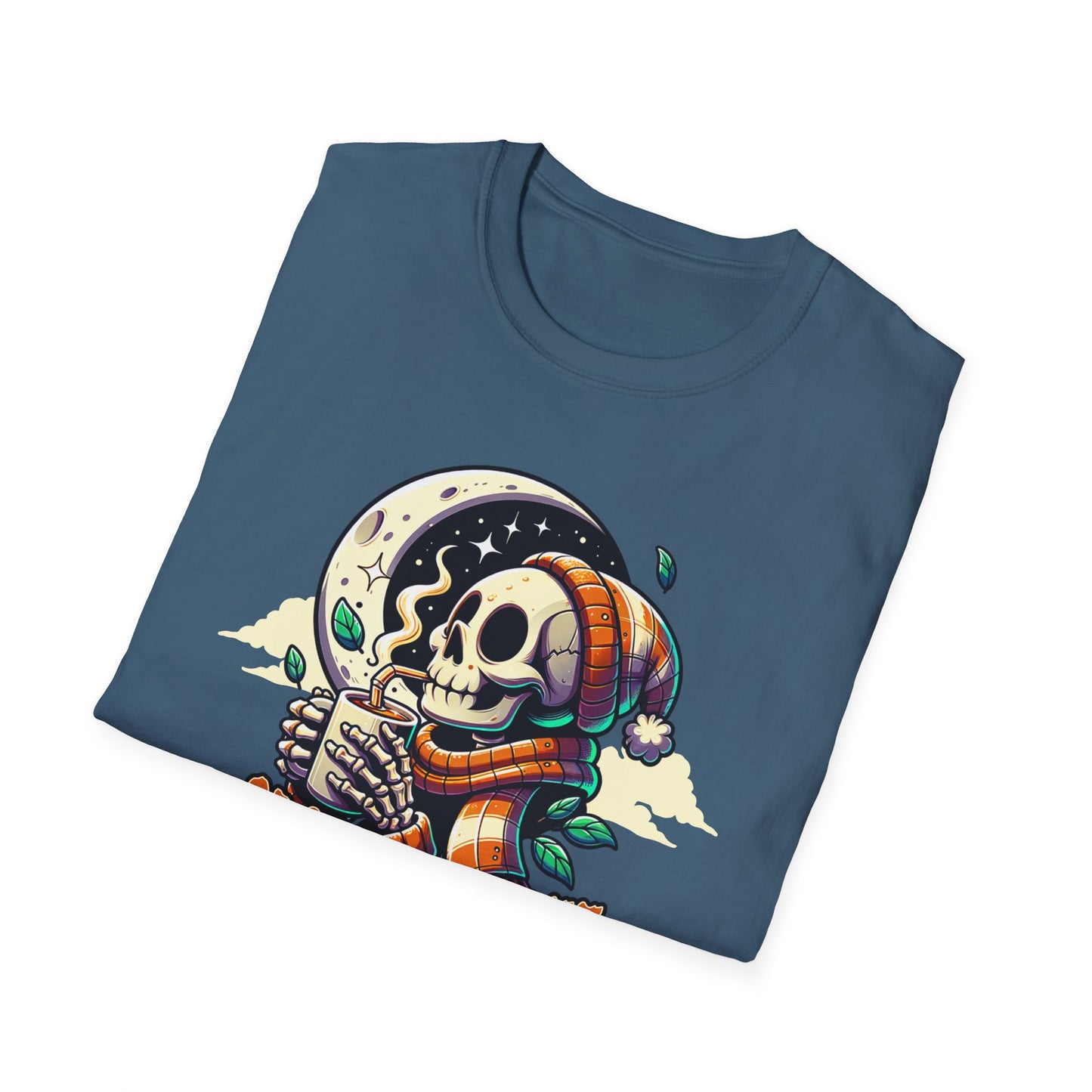 Spooky Coffee Skeleton Unisex Graphic T-Shirt