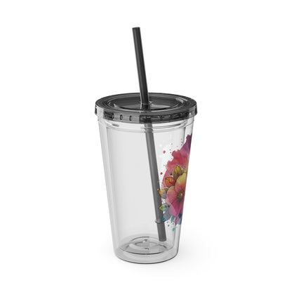 Bloom Without Apology 16oz. Insulated Tumbler with Straw