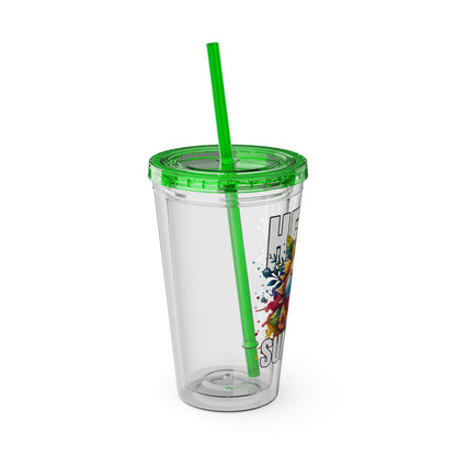 Hello Summer 16oz Insulated Tumbler with Straw
