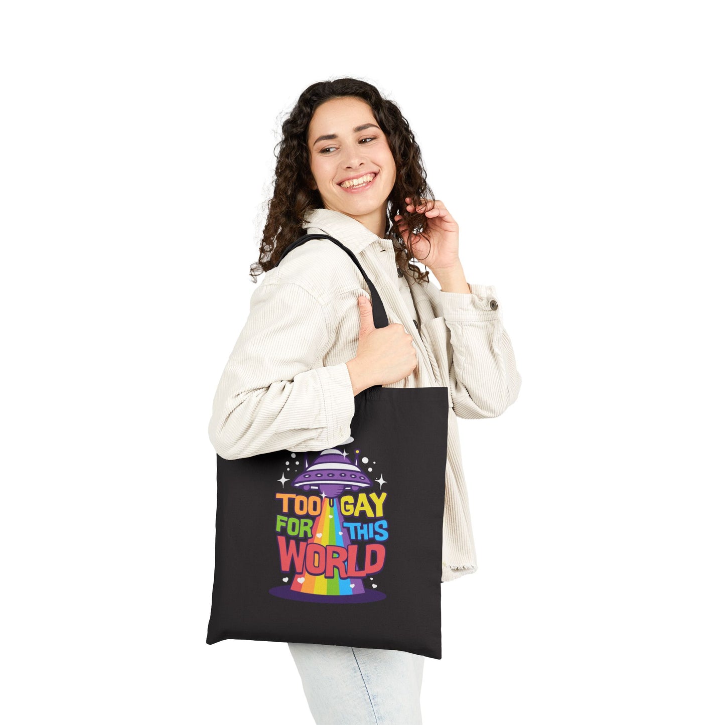 Too Gay for This World Cotton Canvas Tote Bag