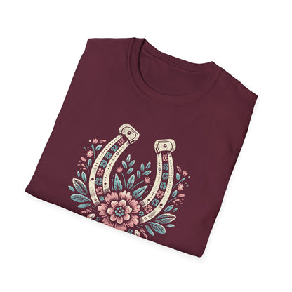 Wild and Free Horseshoe Floral Unisex Graphic T-Shirt